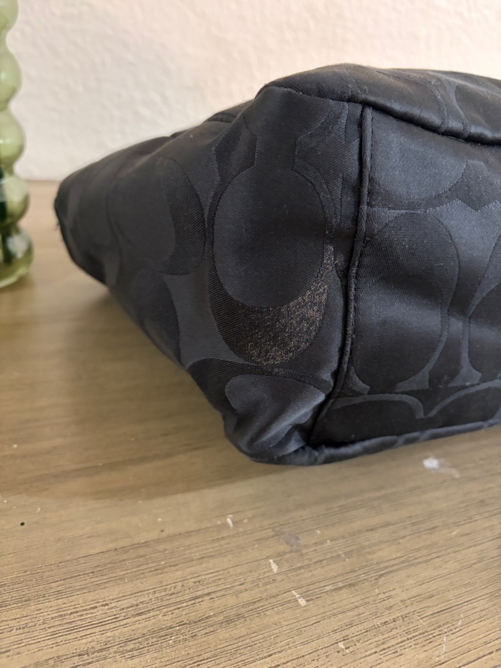 COACH POPPY APPLIQUE DIAPER BABY BAG MULTIFUNCTION TOTE BLACK F17590 RARE - Picture 9 of 14